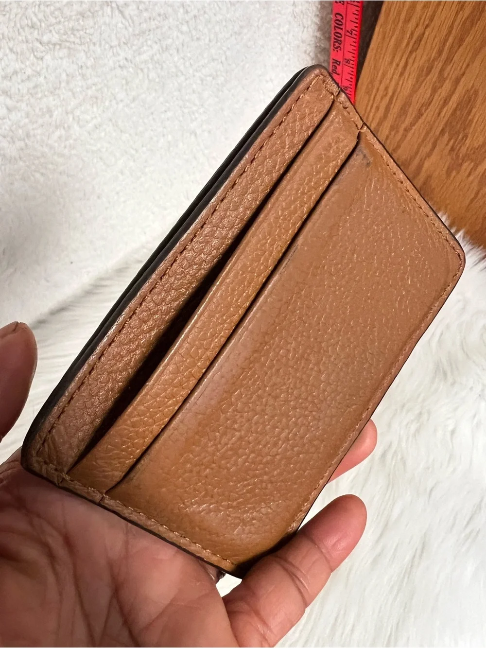 Michael Kors Brown Pebbled Leather Card & Key Holder